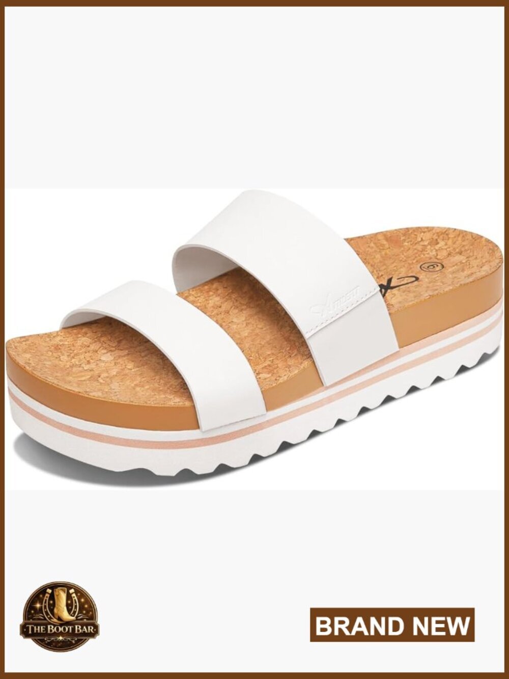 Women's Platform Slides with Arch Support and Cushion Footbed